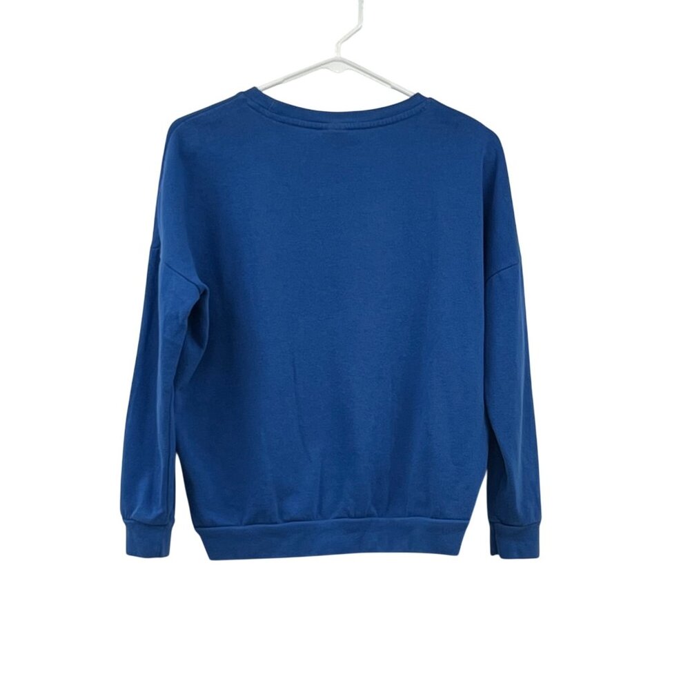 Disney Youth L? Sweatshirt Mickey Minnie Goofy Donald Blue Used - Picture 2 of 16